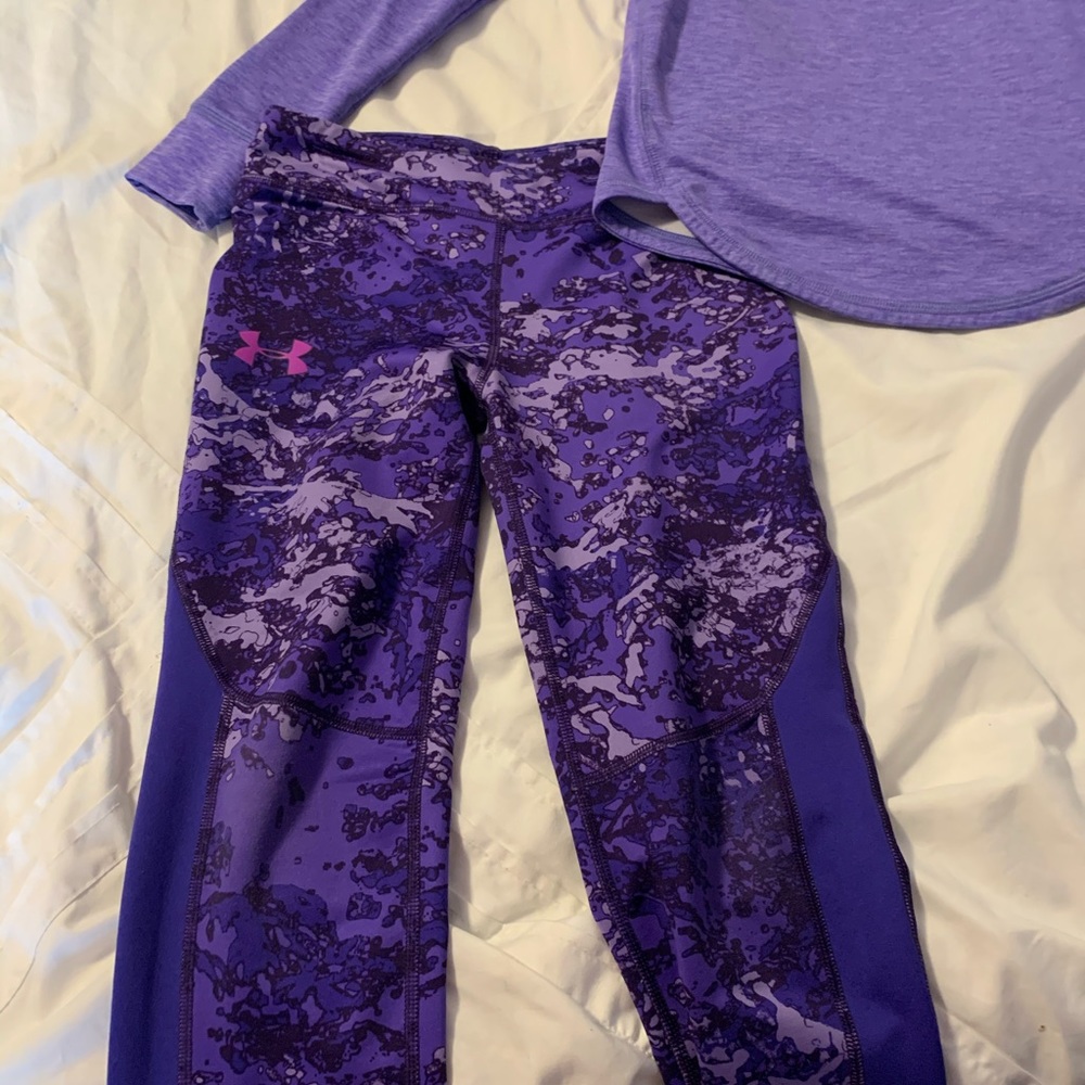 Girls Workout matching leggings and top